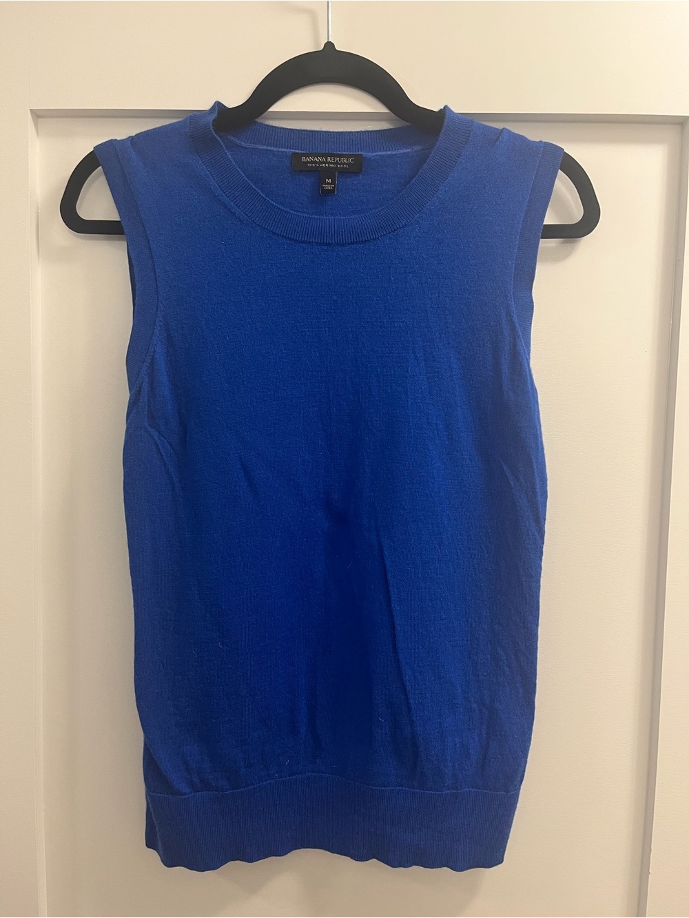 Banana Republic 100% Merino Wool Sleeveless Knit Top - Royal Blue